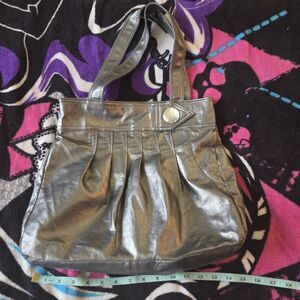 Vintage Y2K rue21 Silver Metallic Shoulder Bag Rhinestone Mall Goth Tote Purse